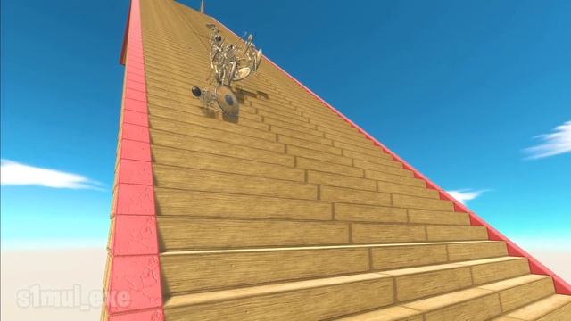 Falling Down The Stairs Challenge - Animal Revolt Battle Simulator