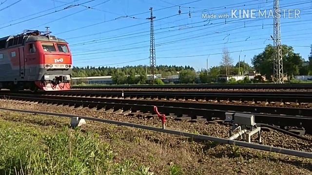 Электровоз ЧС7 - 078 с фирменным поездом #001 Москва - рига "Latvijas ekspresis" чистый смотреть онлайн