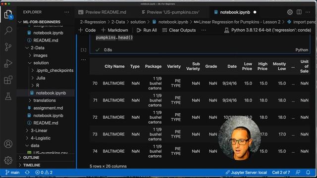 Regression → Working with Data смотреть онлайн
