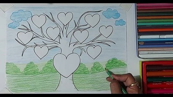 "Family Tree" chart for school project l How to draw and color beautiful Family Tree easily