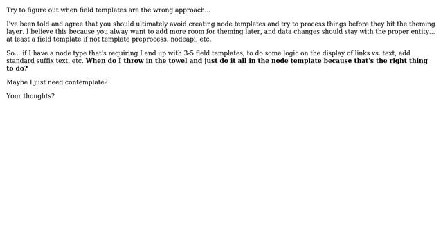 Drupal: Several field templates or on node template? смотреть онлайн