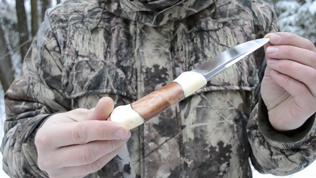 нож викинг, клык моржа, AntipinKnife, наборная рукоять, промысловой смотреть онлайн