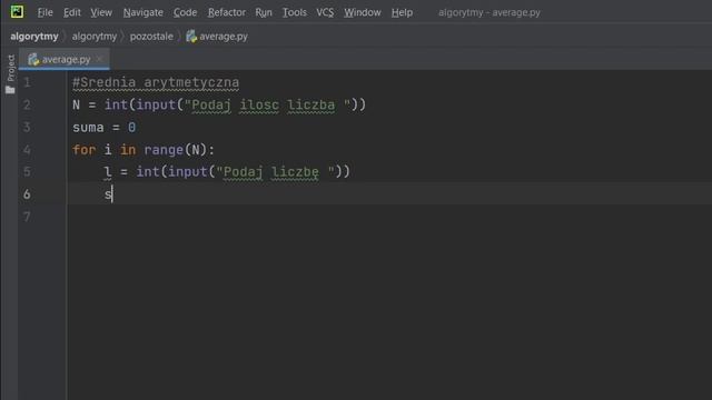 Średnia Arytmetyczna z N-elementów algorytm Python avg смотреть онлайн