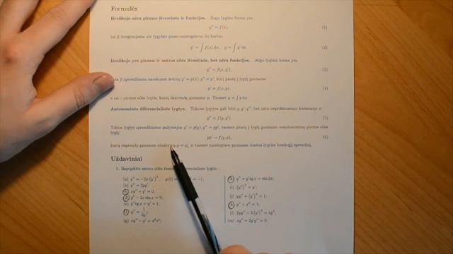 Matematika 2: Pratybos 13. Atskiri antros eilės diferencialinių lygčių atvejai смотреть онлайн