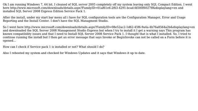 DevOps & SysAdmins: Fresh Install of SQL Server 2008 doesn't install managment studio. Help! смотреть онлайн