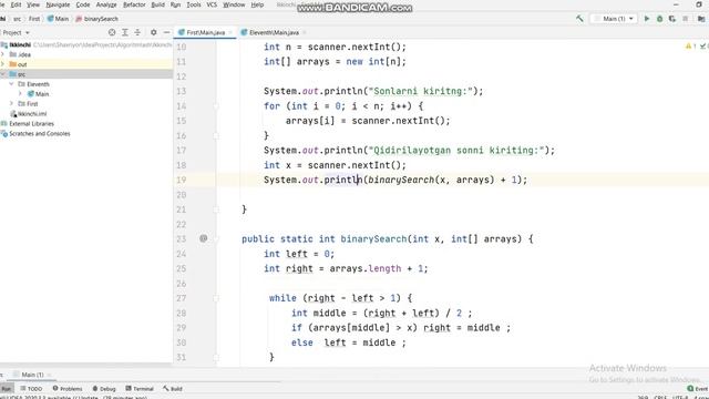 Binary Search Binar Qidiruv Java Dasturlash Tili Uzbek Tilida смотреть онлайн