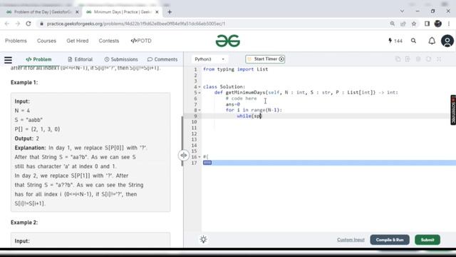 Minimum Days || List || String || GFG POTD || Feb 11 || python || c++ || Slicing || Rohan Shah смотреть онлайн