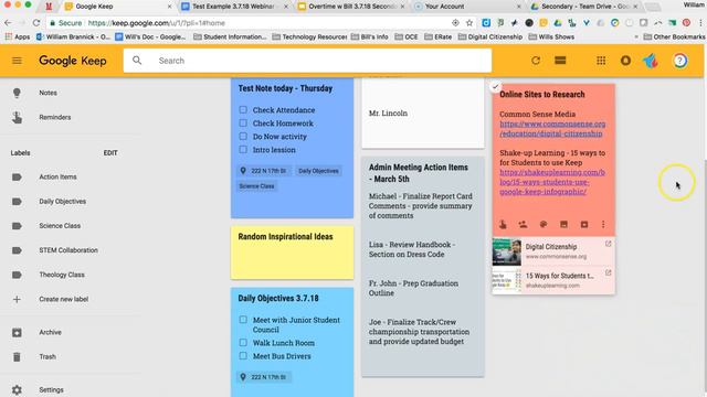 3.7.18 HS Webinar - Overtime w Bill - Google Keep смотреть онлайн