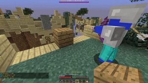 НУБ УЧИТ ВОДЯНОЙ МОНСТР ИГРАТЬ В МАЙНКРАФТ СКАЙ ВАРС ! НУБ ПРОТИВ ПРО ! ТРОЛЛИНГ НУБИК Minecraft