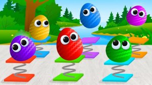 ПРЫГУЧИЕ Яйца Сюрприз. Ищем коллекцию игрушек Ам Ням