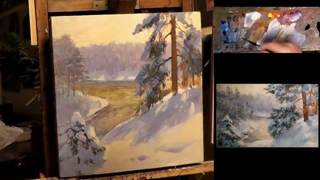 Зимний пейзаж с речкой часть 2 смотреть онлайн