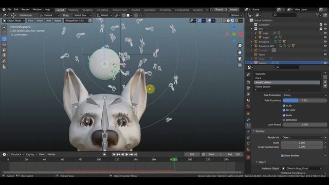 BLENDER 2.91 Как добавить мух камарей в анимацию смотреть онлайн
