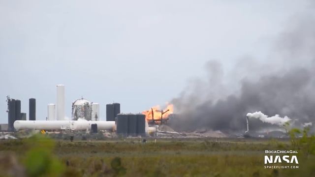 Starship SN4 explodes shortly after a static fire test смотреть онлайн