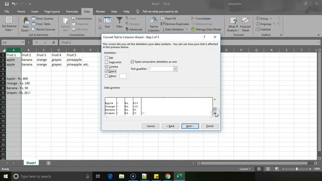 How to Split Data into Columns using Delimiter in Excel смотреть онлайн
