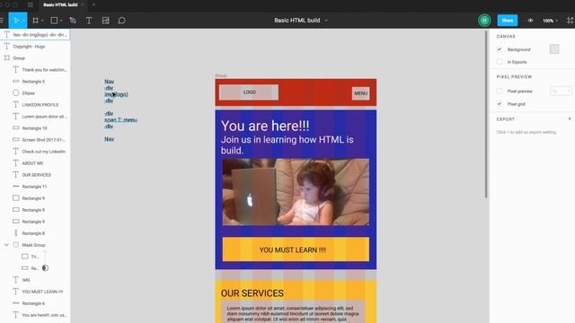 Understanding HTML through Figma wireframe process смотреть онлайн
