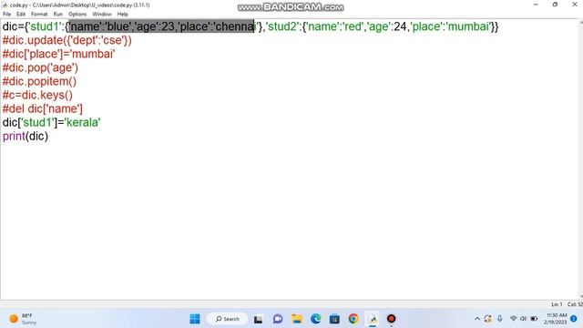 Nested Dictionary in Python | Python Tamil Tutorial | தமிழில் | Class : 7 смотреть онлайн