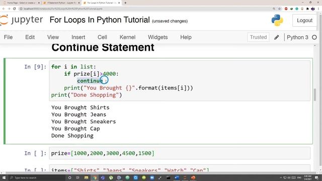 For Loops in Python for Beginners | Continue Statement | Break Statement | Nested For Loops Python смотреть онлайн