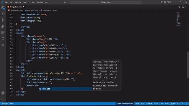 Create navbar with attractive hover effect (Flying Letters) using HTML || CSS || JAVASCRIPT смотреть онлайн