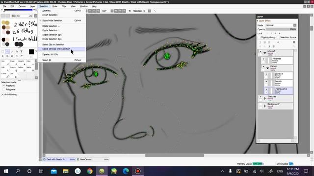 How To Move/Transform A Specific Area On Linework Layer In Paint Tool Sai Ver. 2