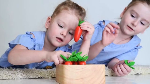 Деревянный сортер для малышей игра Морковки смотреть онлайн