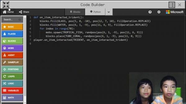 How to Code MINECRAFT: *AQUARIUM* in Minecraft: Education Edition with PYTHON