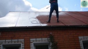 Чистка и покраска металлической крыши!