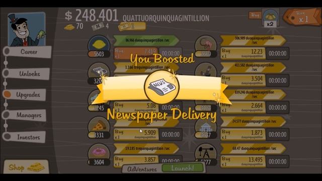 Adventure Capitalist - ALL EARTH PLATINUM UPGRADES (180 MEGABUCKS SPENT!) смотреть онлайн