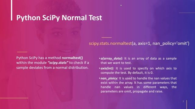 How to use Python Scipy Normal Test смотреть онлайн