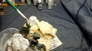 Горы на диораме или виньетке / Making a mountain for diorama