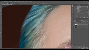Удаление торчащих волос и дорисовка волос в Photoshop