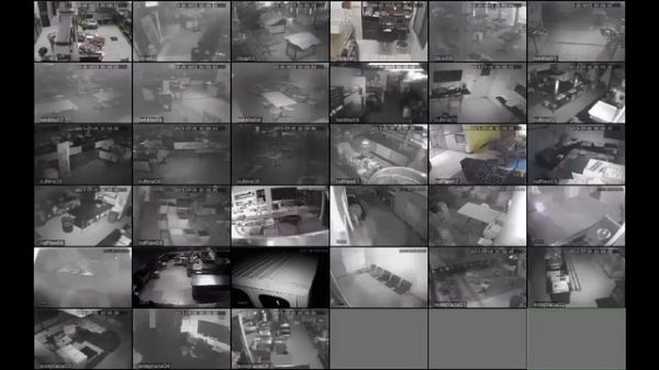 Witson CMS CCTV live 6 remote sites 33 cameras total - Night Mode