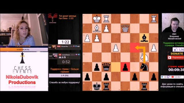 WGM МУСЕЧКА vs CM ВОВАЧЕСС // Мария Фоминых vs Владимир Михайловский // Titled Tuesday May 2020 смотреть онлайн