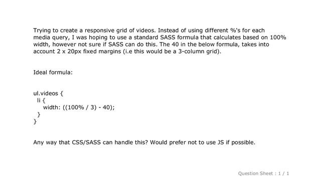 CSS : SASS Math Calculation смотреть онлайн