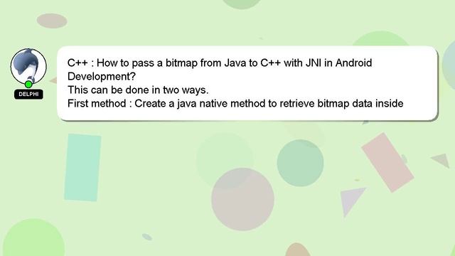 C++ : How to pass a bitmap from Java to C++ with JNI in Android Development? смотреть онлайн