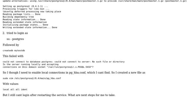 Unable to setup postgres on ubuntu (8.4 on 9.10) (2 Solutions!!) смотреть онлайн
