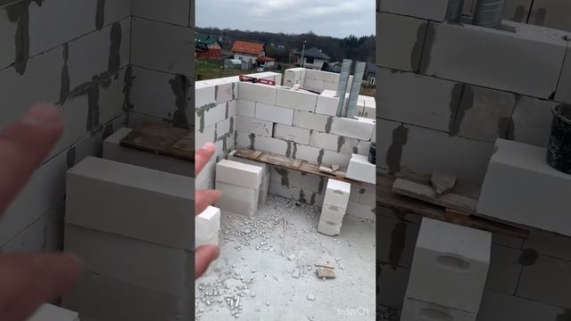 Армирование кладки из газастликатного блока .Строительство частного дома.