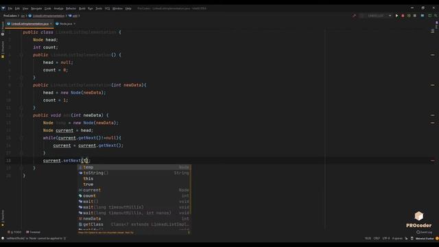 Linked List Implementation in Java смотреть онлайн