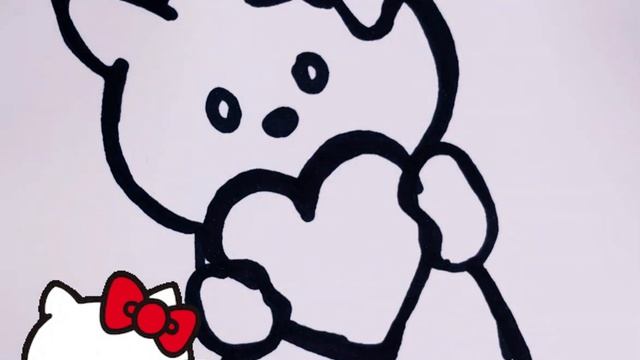 How to draw Hello kitty. Как рисовать Китти. Hello Kitty. Нарисовать Китти смотреть онлайн