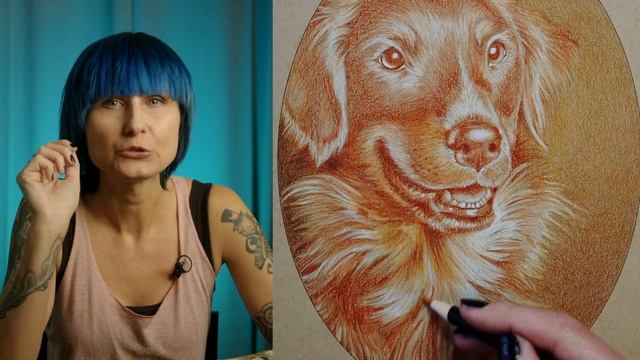 How To Color A Dog With Colored Pencils // BLACK, TAN & WHITE смотреть онлайн