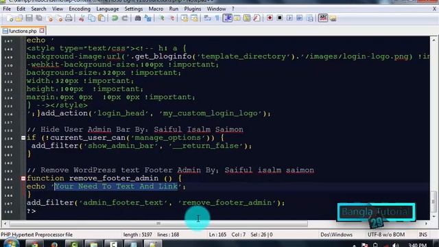 How To Hide Dashboard Footer WordPress Link - Bangla Tutorial смотреть онлайн