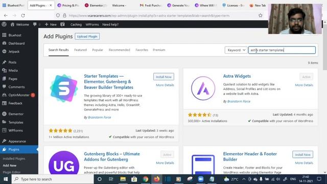 How to Install and Activate Astra Starter Templates WordPress Plugin Telugu смотреть онлайн