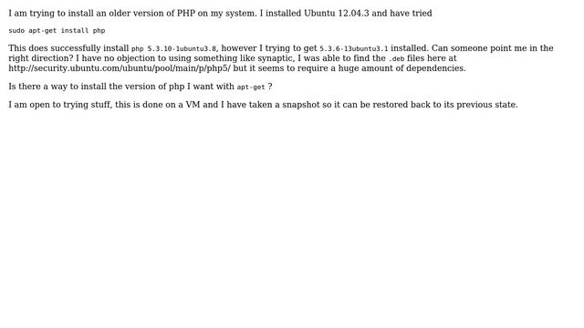 Ubuntu: Install older version of PHP with apt-get (2 Solutions!!) смотреть онлайн
