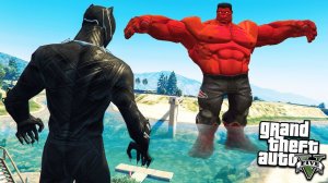 ЧЕРНАЯ ПАНТЕРА ПРОТИВ ОГРОМНОГО ХАЛКА РЕАЛЬНАЯ ЖИЗНЬ СУПЕРГЕРОЕВ В ГТА 5 МОДЫ! ОБЗОР МОДА GTA 5 игра