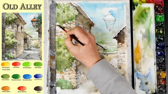[ 3 minute Watercolor - Watch and Learn ] Old Alley. NAMIL ART смотреть онлайн