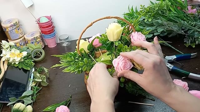 Мыловарение. Собираем букет в прямоугольной корзинке. смотреть онлайн