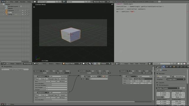 Blender 3d 2.5 - Python - GameLogic - basics - KeyPresses смотреть онлайн