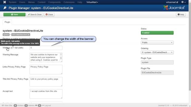 VirtueMart 3.x. How To Manage "EUCookieDirectiveLite" Plugin смотреть онлайн