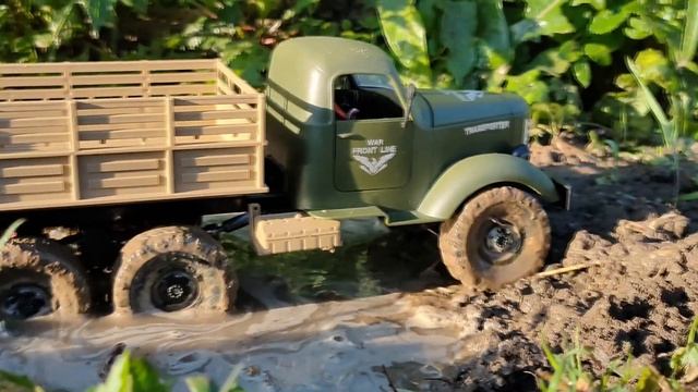 RC ЗиС-151 на бездорожье. RC ZiS-151/CA-30 1:16 mud off road action смотреть онлайн