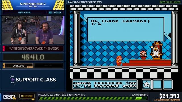 Super Mario Bros. 3 by TheHaxor and mitchflowerpower in 1:24:10 - Games Done Quick Express 2023 смотреть онлайн