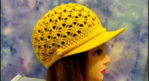 АЖУРНАЯ КЕПОЧКА КРЮЧКОМ.  Как придать жесткость козырьку кепки, бейсболки. (720p).mp4